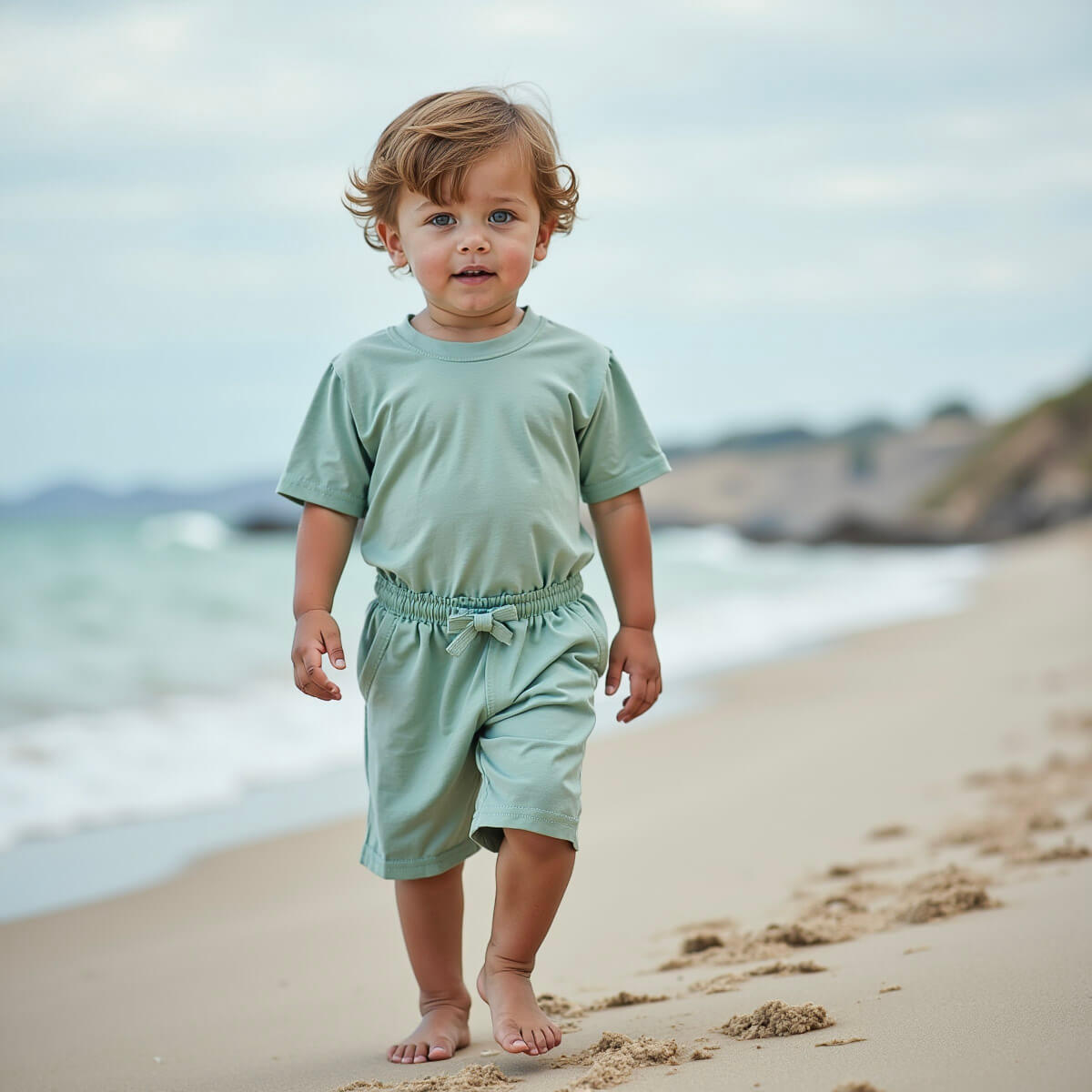 toddler walking outdoors