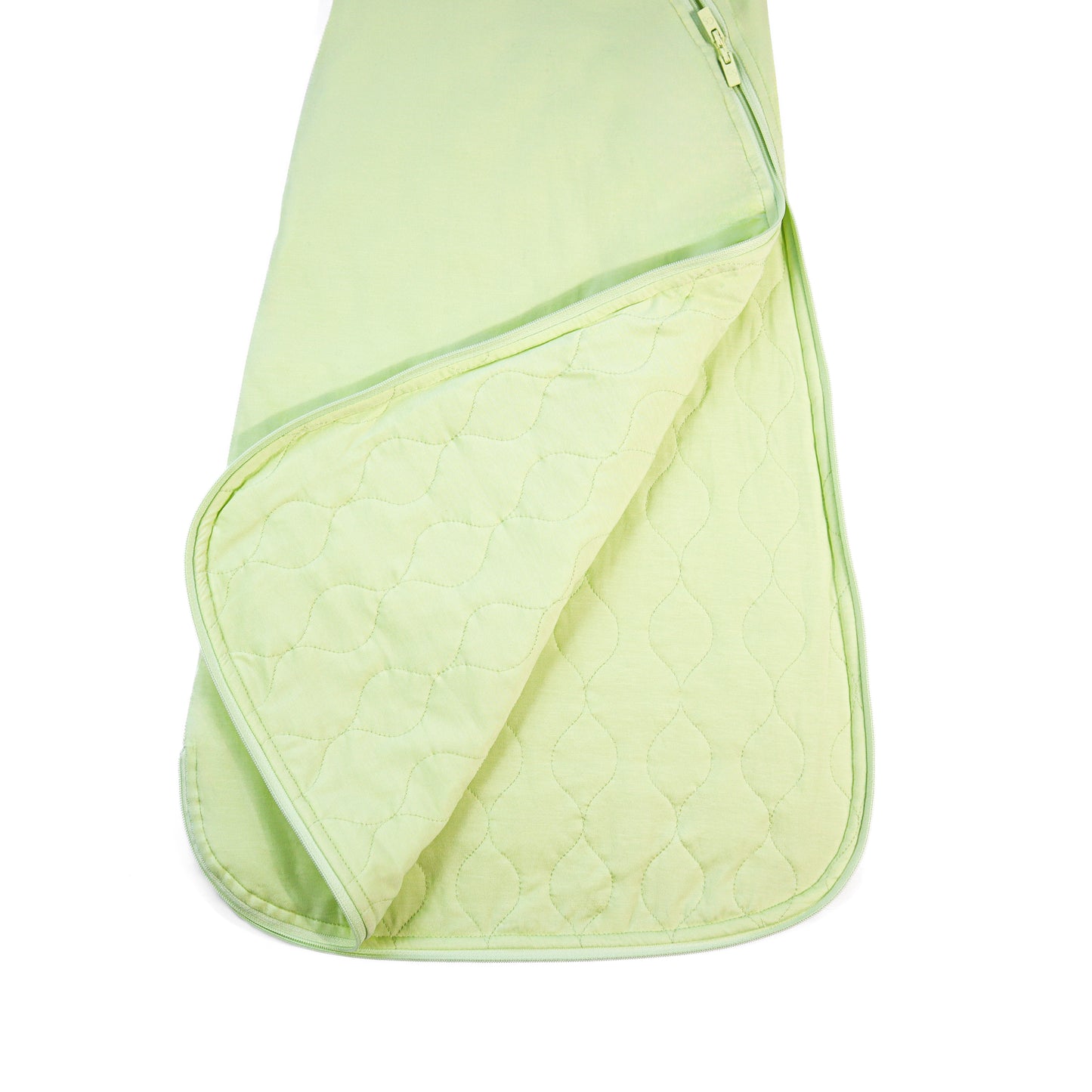 A green hypoallergenic sleep sack for babies