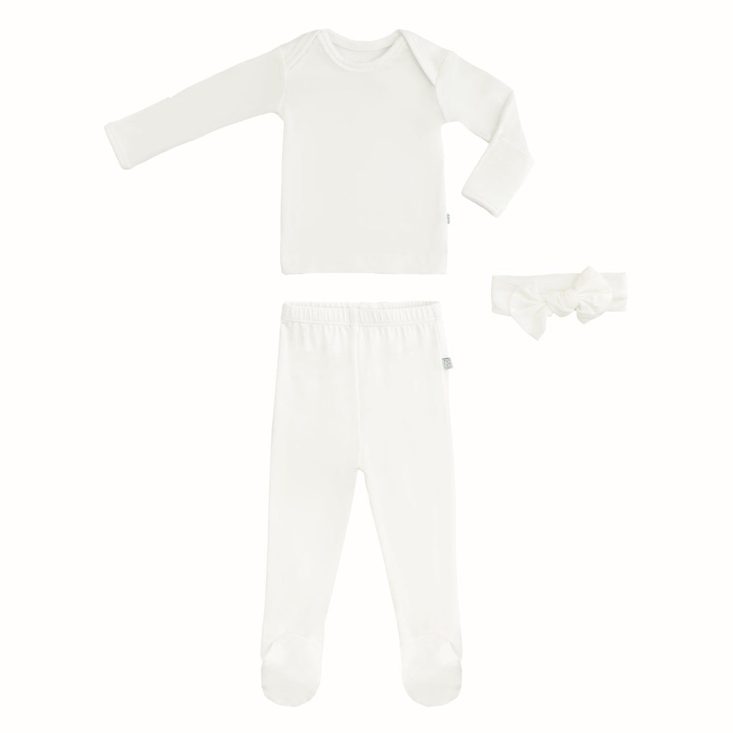newborn coming home outfit in white fabric with headband