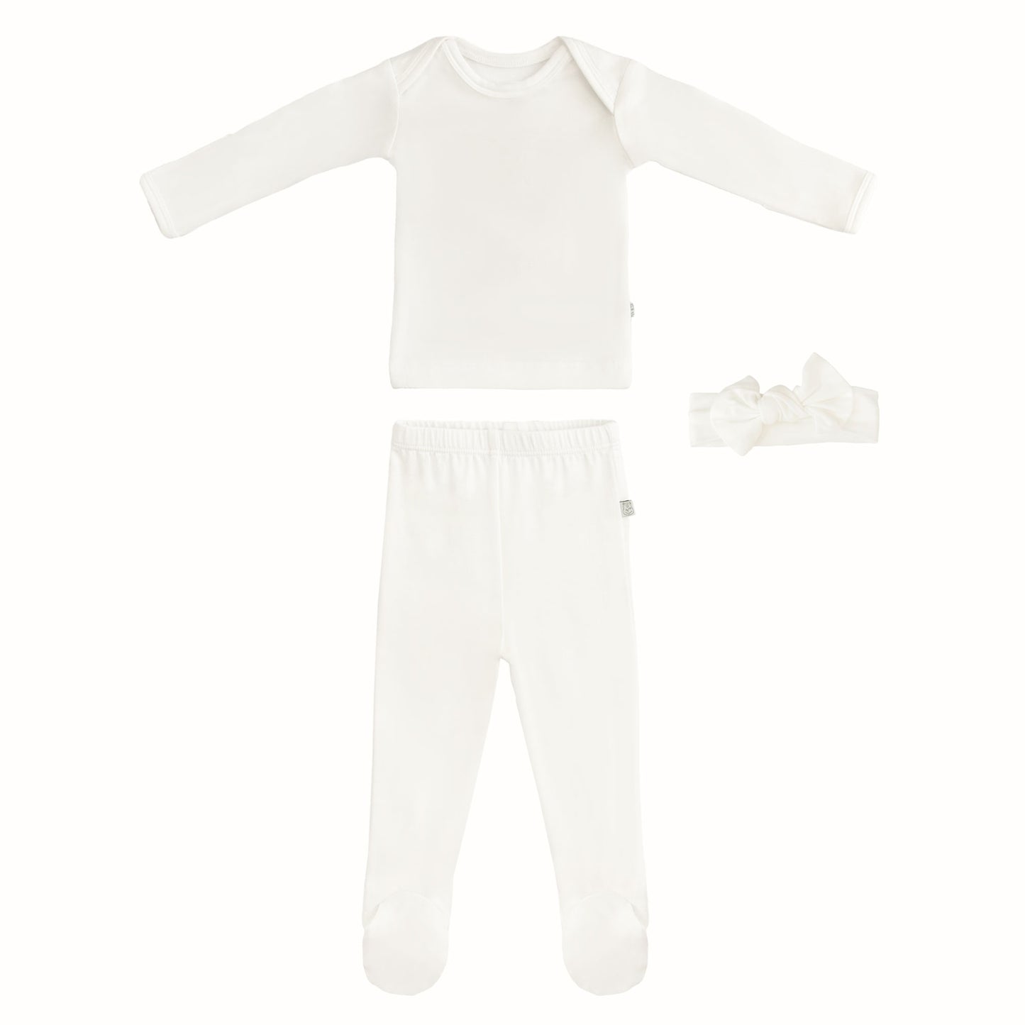 newborn coming home outfit in white fabric 3 piece set