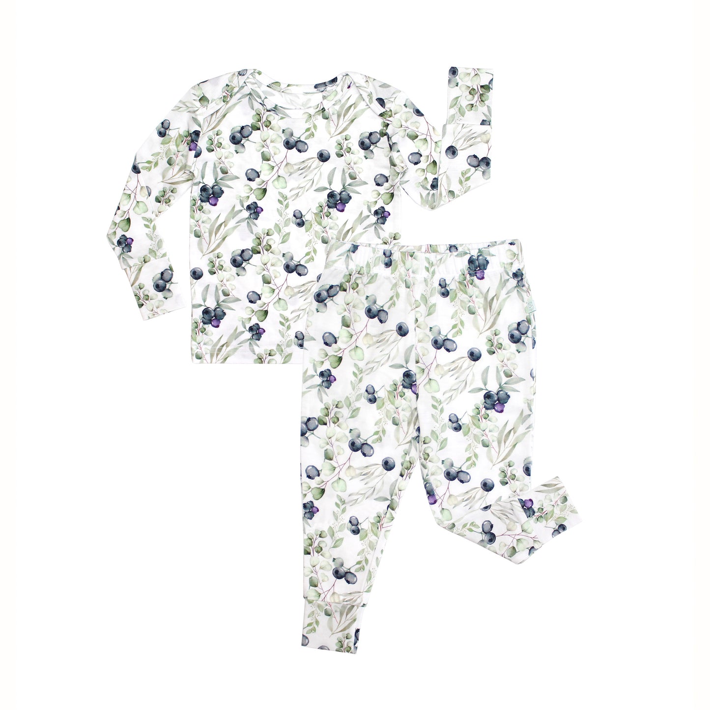 blueberry baby pajama set