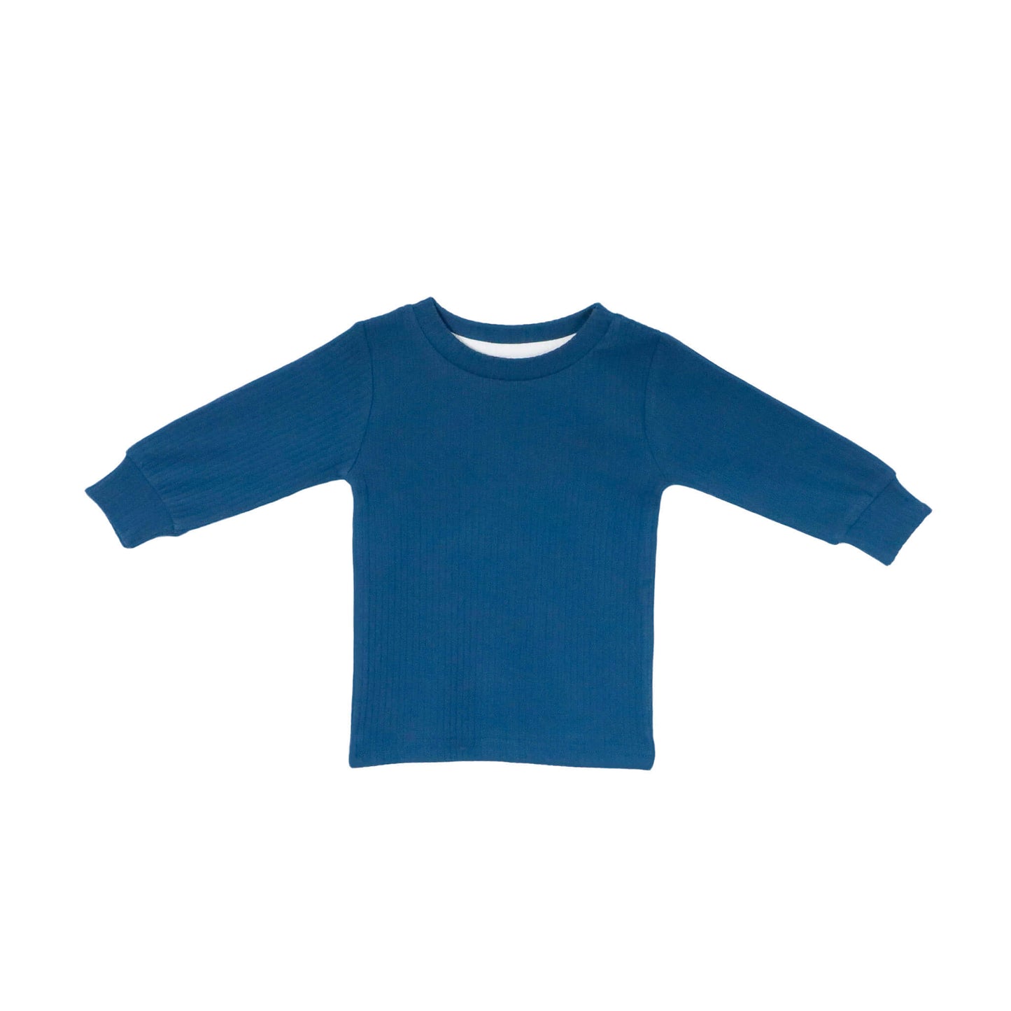 blue baby ribbed pajama top