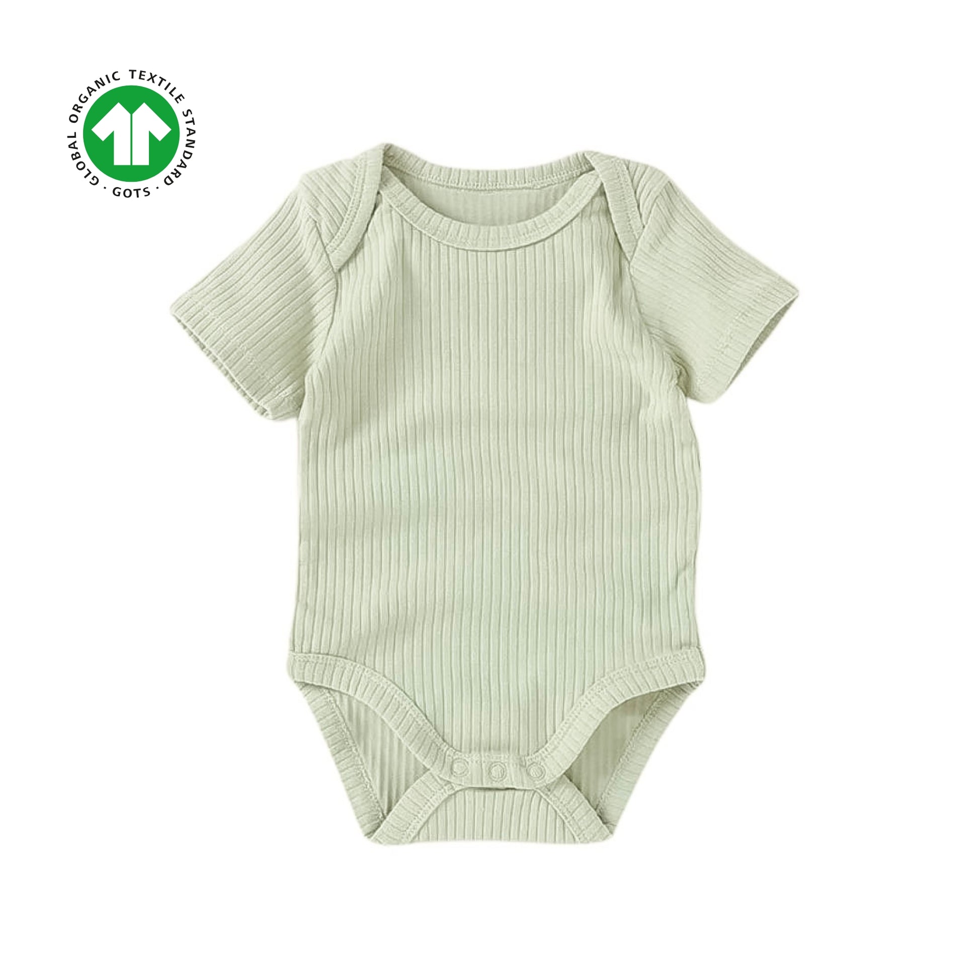 soft mint short sleeve bodysuit made of organic cotton