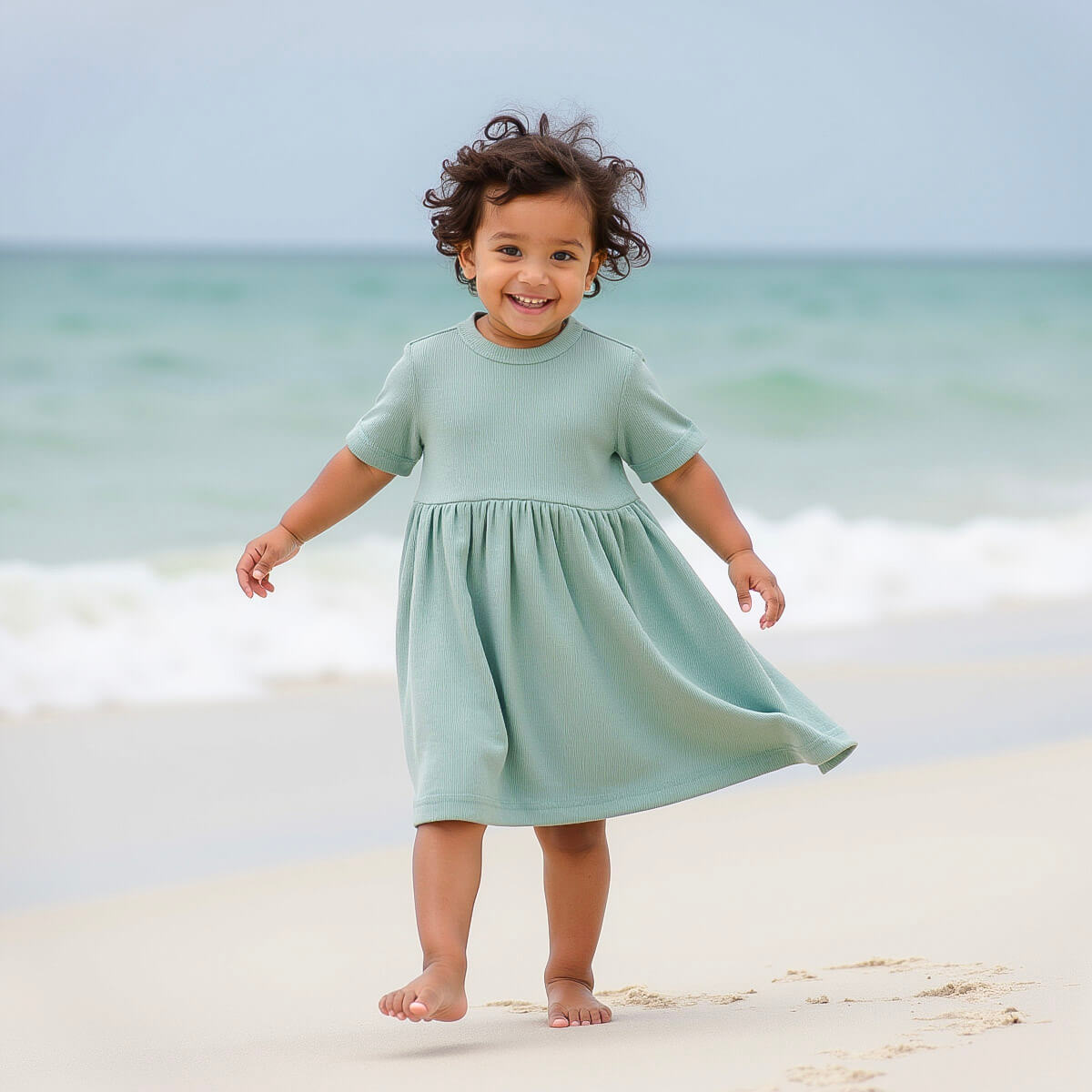Organic Ribbed Dress 2T / Sage Green | Cuddle Sprouts Baby & Toddler Clothing Organic Ribbed Dress 2T / Sage Green | Cuddle Sprouts Baby & Toddler Clothing