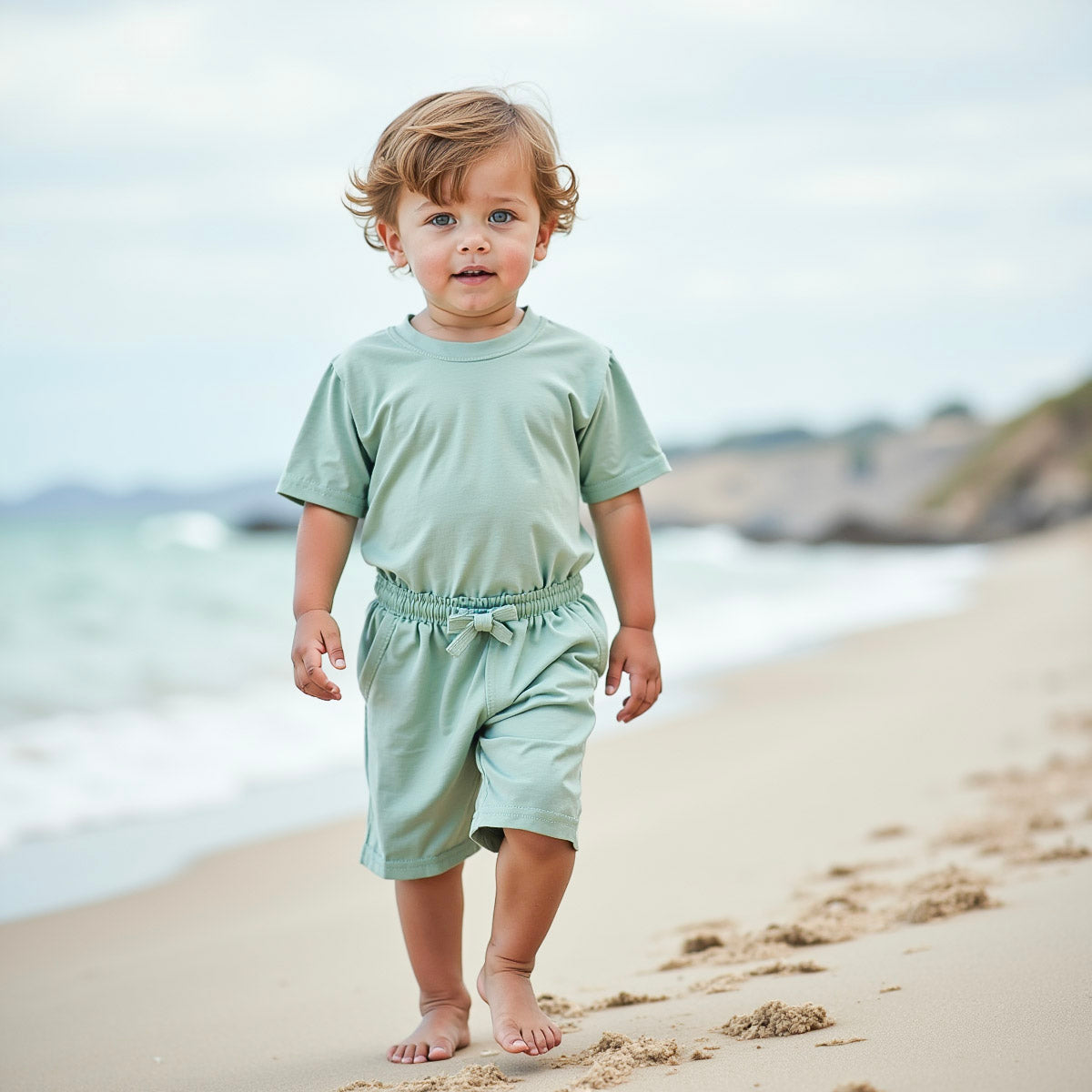 toddler walking outdoors