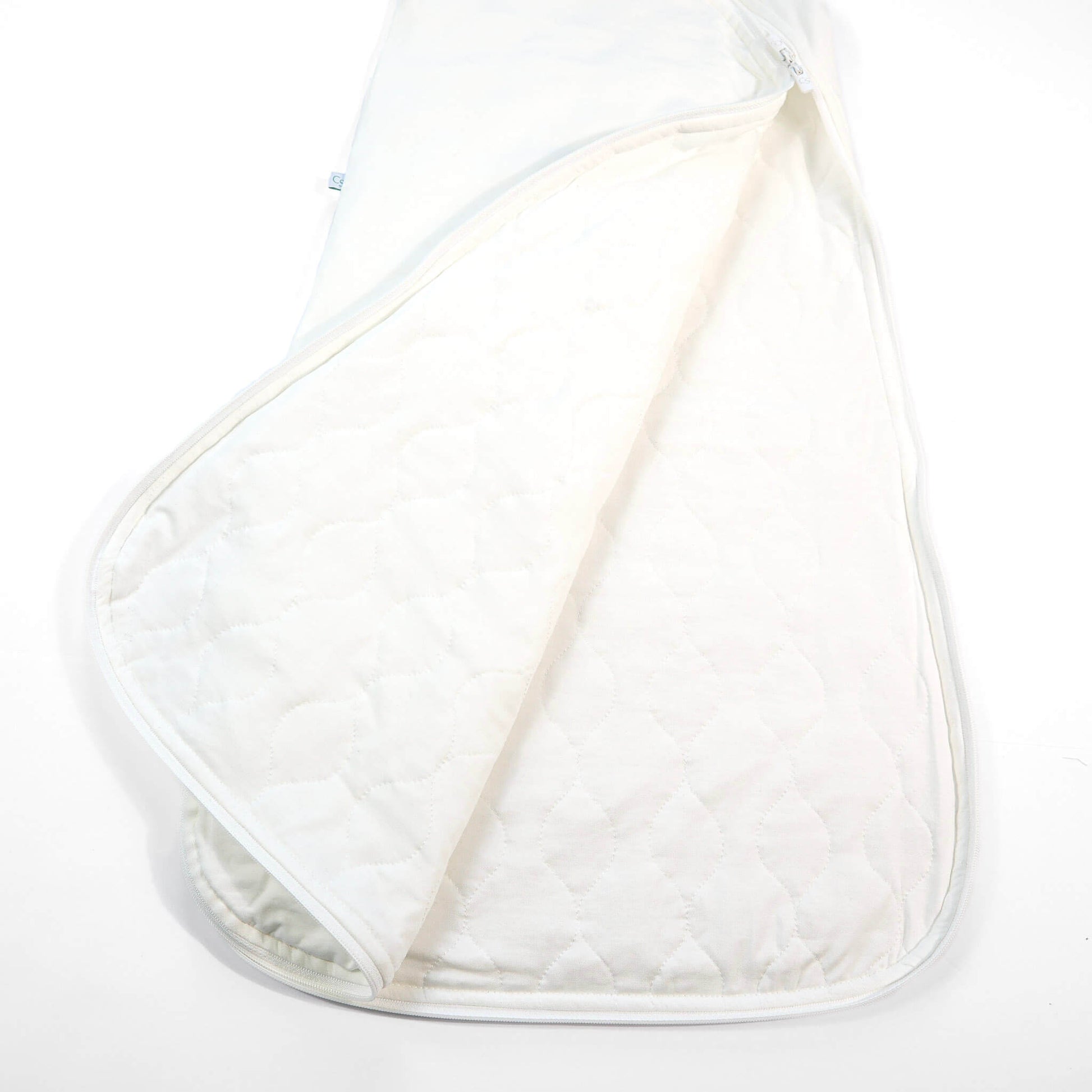 white sleep sack in 1.0 tog