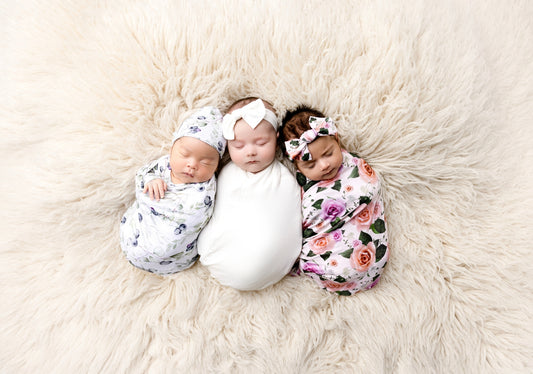 Babies wearing Tencel Lyocell swaddles 