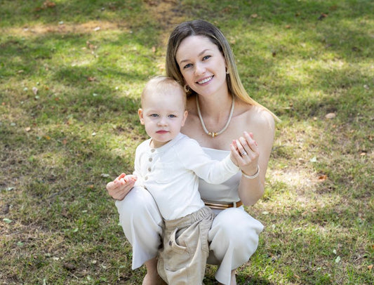 Cuddle Sprouts founder and her son