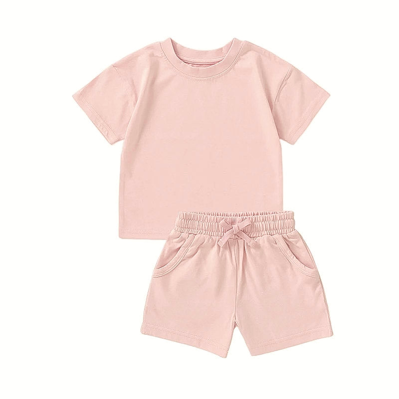 kids pink two piece summer set