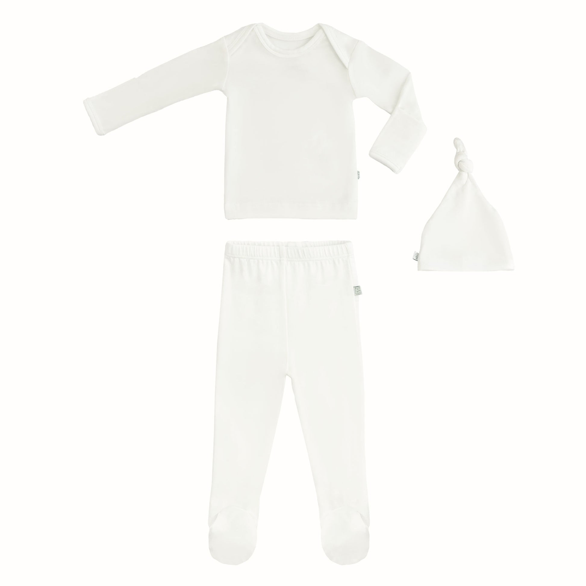 newborn coming home outfit in white fabric 3 piece set