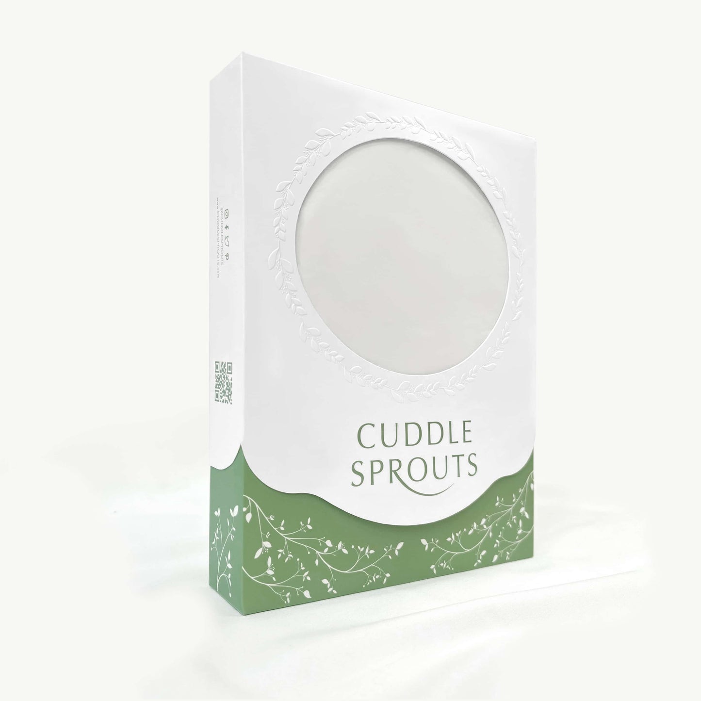 baby gown in white packed into cuddle sprouts small gift box